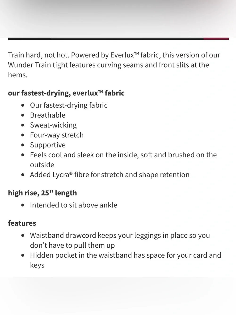 Lululemon Wunder Train High-Rise Tight 25